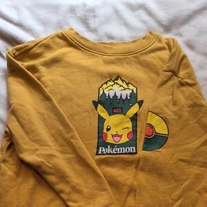 Kids Mustard Yellow Pikachu Sweatshirt